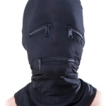 Zipper Face Hood Black