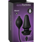 Inflatable Silicone Butt Plug Black