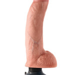 9" Vibrating Cock with Balls Light