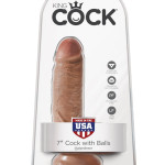 7" Cock with Balls Tan