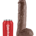 10" Cock with Balls Brown