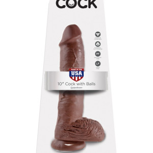 10" Cock with Balls Brown