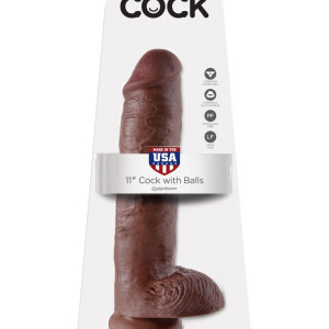 11" Cock with Balls Brown