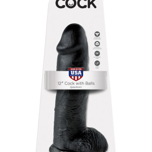 12" Cock with Balls Black