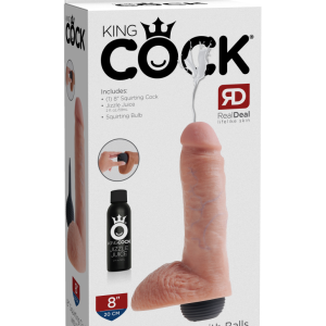 8" Squirting Cock with Balls Light