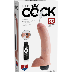 9" Squirting Cock with Balls Light