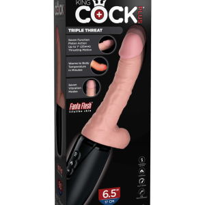 6.5" Thrusting Cock with Balls - Triple Threat Light