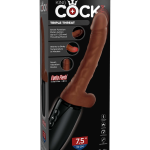 7.5" Thrusting Cock with Balls Brown