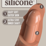 8" Dual Density Silicone Cock Tan