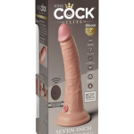 7" Dual Density Vibrating Silicone Cock with Remote Light