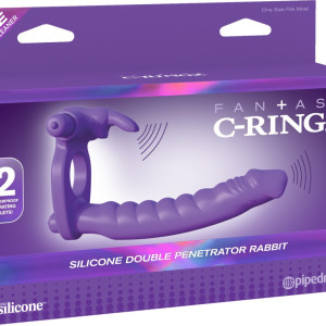 Silicone Double Penetrator Rabbit Purple