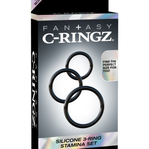 Silicone 3-Ring Stamina Set Black