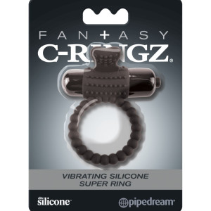 Vibrating Silicone Super Ring Black