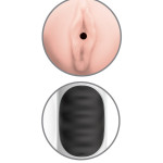 Mega Grip Vibrating Stroker Pussy White/Black/Light