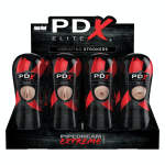 Pipedream Extreme Elite Vibrating Stroker Display - 12 pcs Light/Black