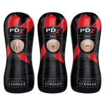 Pipedream Extreme Elite Vibrating Stroker Display - 12 pcs Light/Black