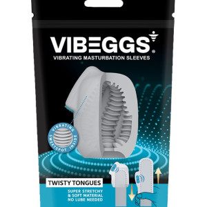 VIBEGGS - Twisty Tongues - Vibrating Masturbation Sleeve - White