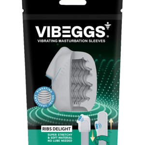 VIBEGGS - Ribs Delight - Vibrating Masturbation Sleeve - White