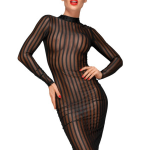 Classic dress made of elastic tulle - M