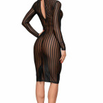 Classic dress made of elastic tulle - L