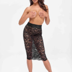 Ambivalence lace up midi skirt - XL