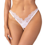 Arrowel White crotchless thong S/M