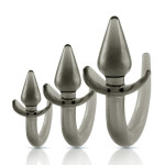 Black Axinite 3 In 1 Anal Plug Kit Set with Tail Design