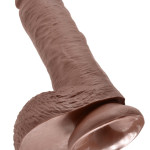 8" Cock with Balls Brown