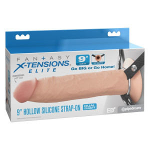 9" Silicone Hollow Strap-On Dual Density