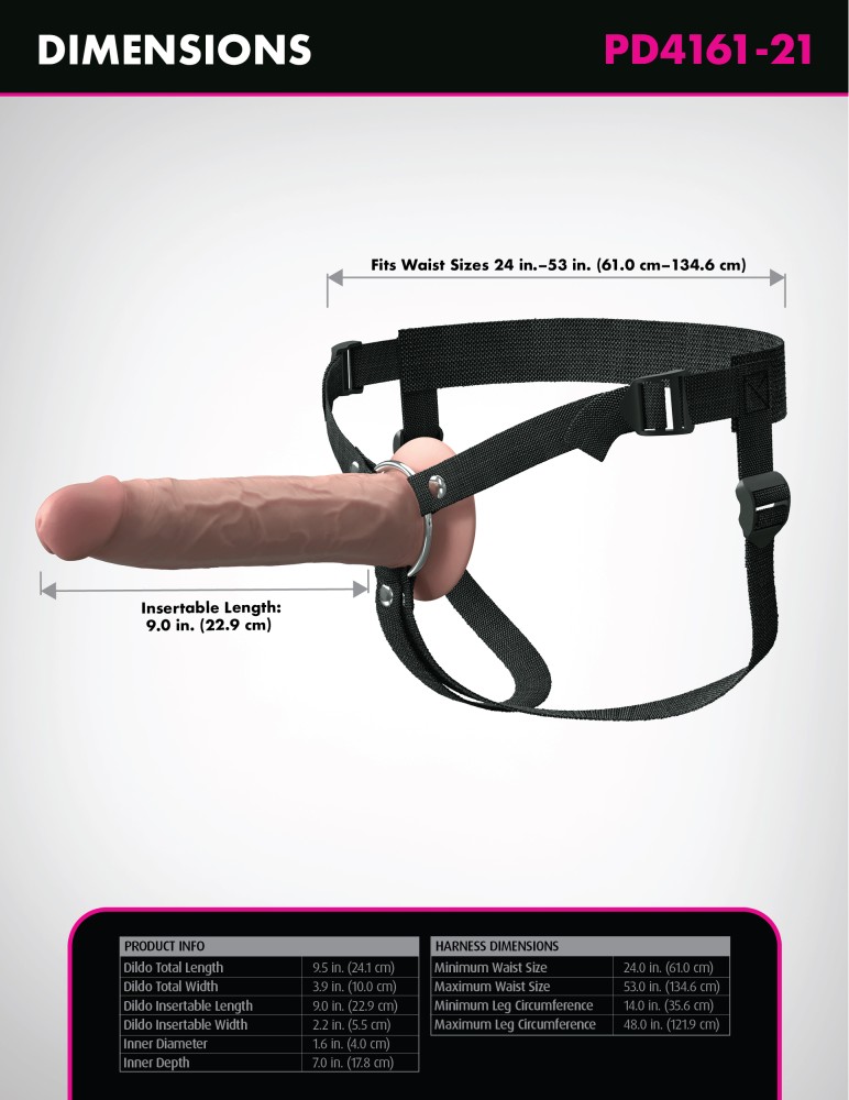 9" Silicone Hollow Strap-On Dual Density 9" Silicone Hollow Strap-On Dual Density