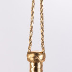 Flogger with Metallic Leather Handle and Suede Leather Tails Red 18"