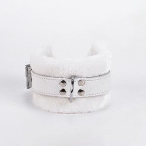 Handcuff Design Made in Calf Softy Leather White