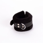 Handcuff Design Made in Calf Softy Leather and Puffed Fur Black