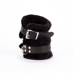 Handcuff Design Made in Calf Softy Leather and Puffed Fur Black
