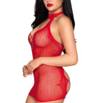 Heart Halter Mini Dress - Red