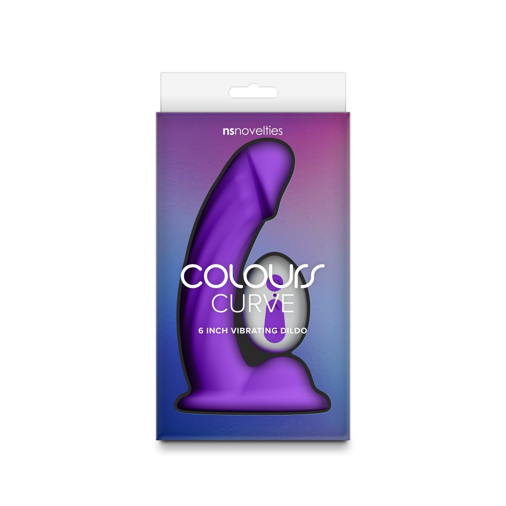 Colours - Curve - Vibrating - 6" Dildo - Purple Colours - Curve - Vibrating - 6" Dildo - Purple