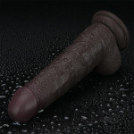 8.5'' Sliding Skin Pro II Dual Layer Silicone Dong (Black)