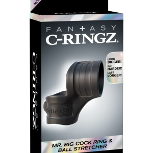 Mr. Big Cock Ring And Ball Stretcher Black