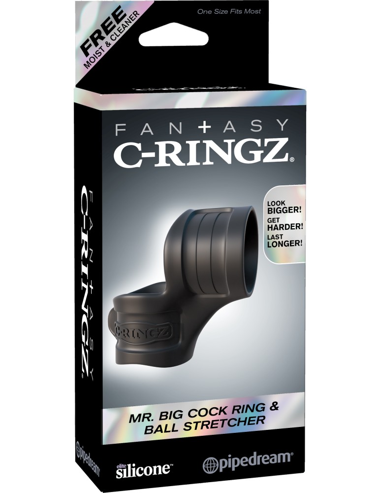 Mr. Big Cock Ring And Ball Stretcher Black Mr. Big Cock Ring And Ball Stretcher Black