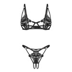 Luise Sublim Black 2-pcs crotchless set S/M
