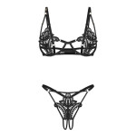 Luise Sublim Black 2-pcs crotchless set S/M