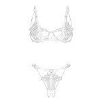 Luise Sublim White 2-pcs crotchless set S/M