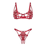 Luise Sublim Red 2-pcs crotchless set L/XL