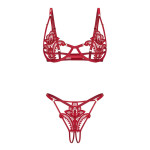 Luise Sublim Red 2-pcs crotchless set L/XL